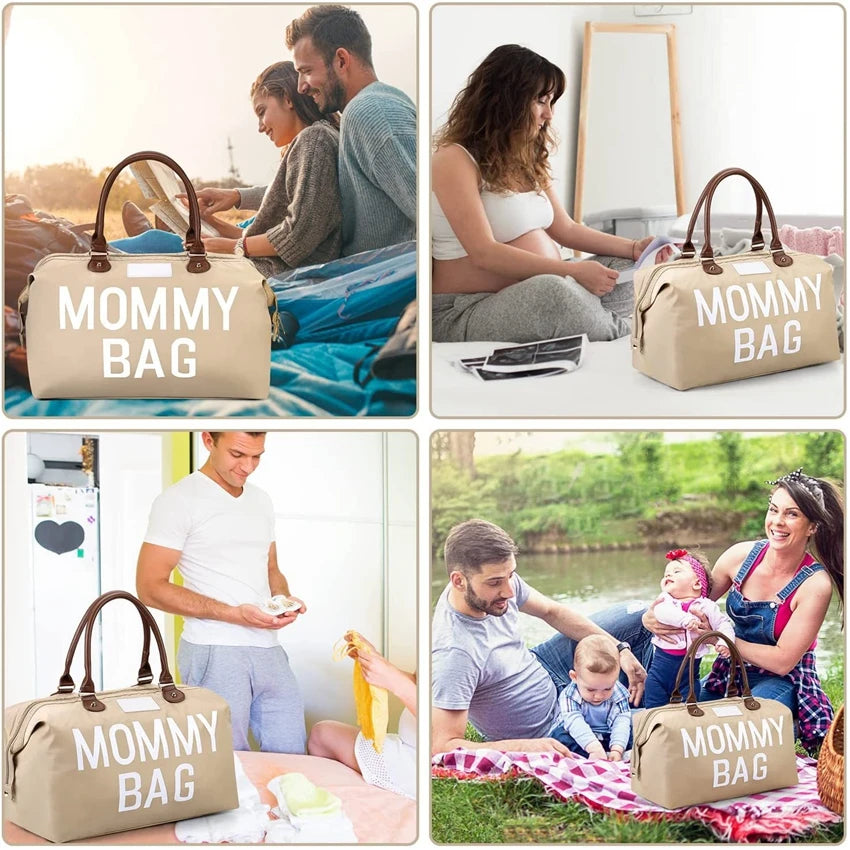 Portable Travel Mommy Bag - Large-Capacity Maternity Diaper Bag with Milk Bottle Insulation