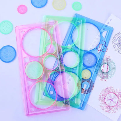 Kids Geometry Spirograph Drawing Stencils Set - Educational Art & Craft Toy