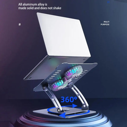 Aluminum Alloy Laptop Stand with Cooling Fan