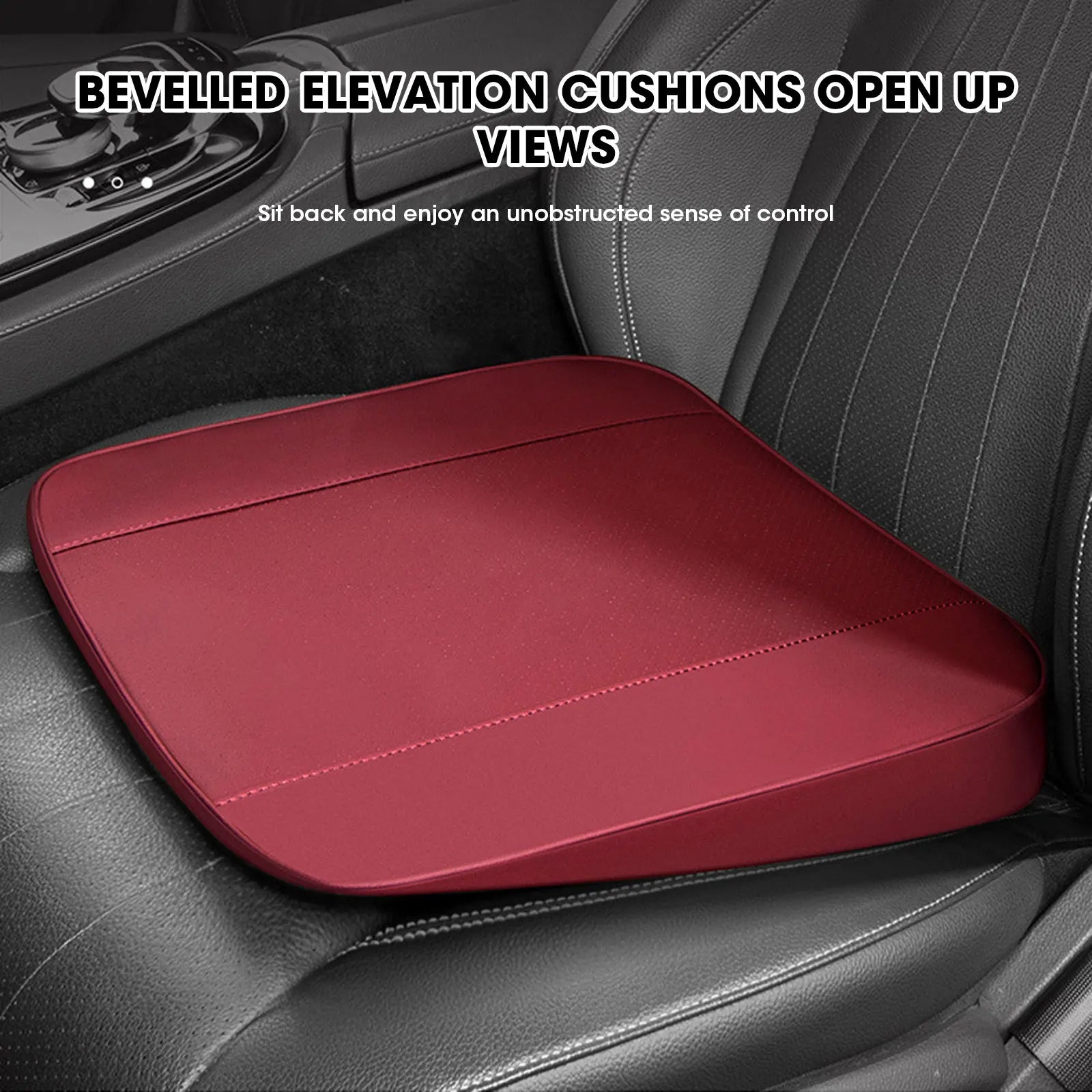 Car seat cushion pad with memory foam for height boosting and improved vision