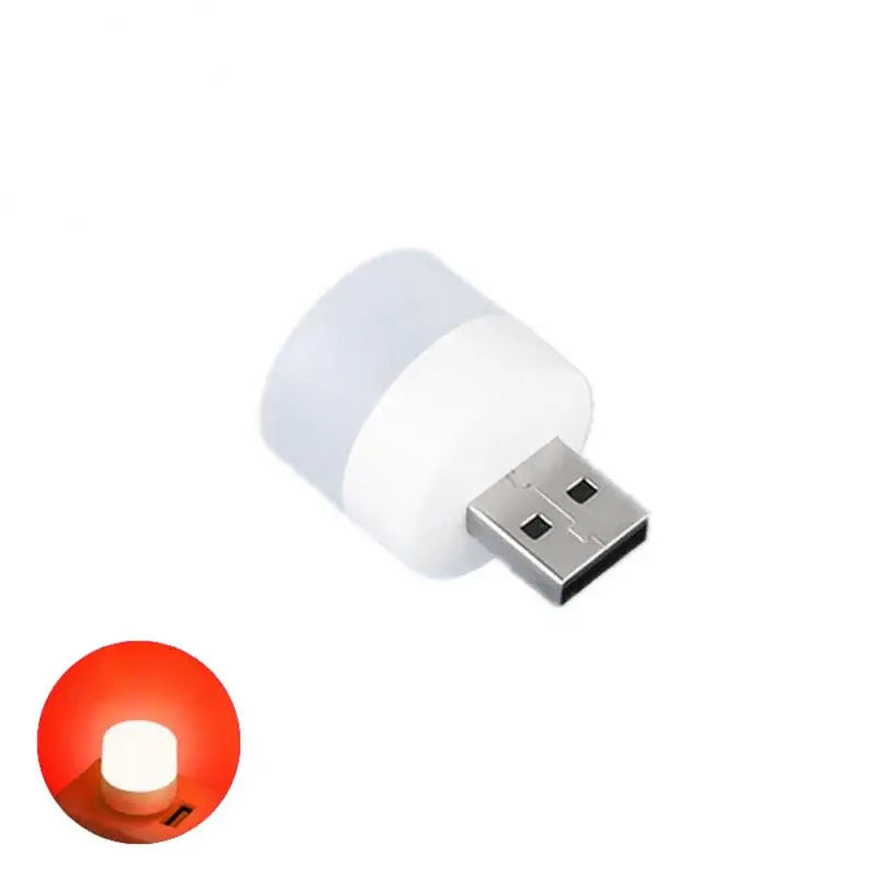 USB LED plug lamp, 1W night light providing warm white illumination. Available individually or in packs of 10, perfect for reading and portable lighting