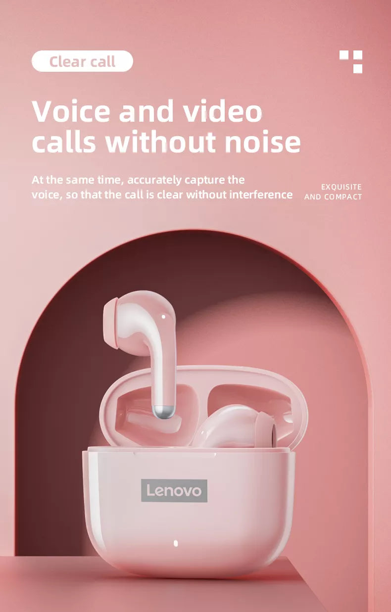 Lenovo LP40 Pro TWS Earphones featuring Bluetooth 5.1, active noise cancellation, and a sleek in-ear design. Ideal for music lovers seeking quality sound and convenience.