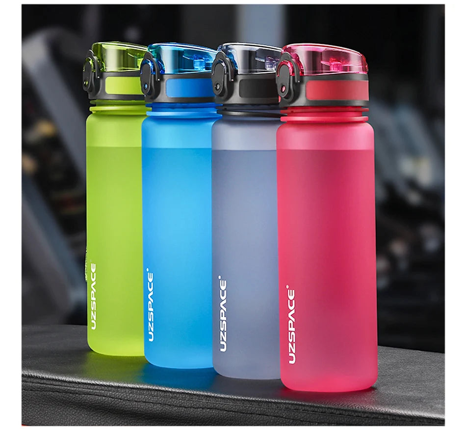 UZSPACE 500/1000ml leakproof sports water bottle with Tritan plastic