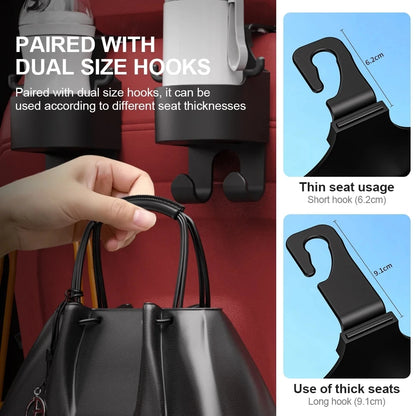 Universal Car Seat Headrest Hook Hanger with Cup Holder - Multi-Functional Storage Organizer