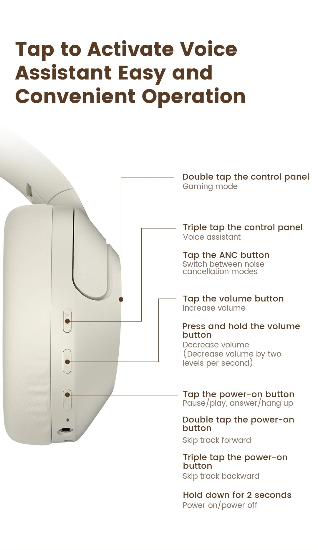 Haylou S35 ANC Wireless Bluetooth 5.2 Headphones - 42dB Noise Cancellation, 60H Playtime, 40mm Driver