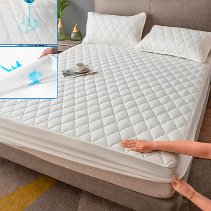 Waterproof Fitted Mattress Cover - Single/Double, Anti-Dust Mite Protector