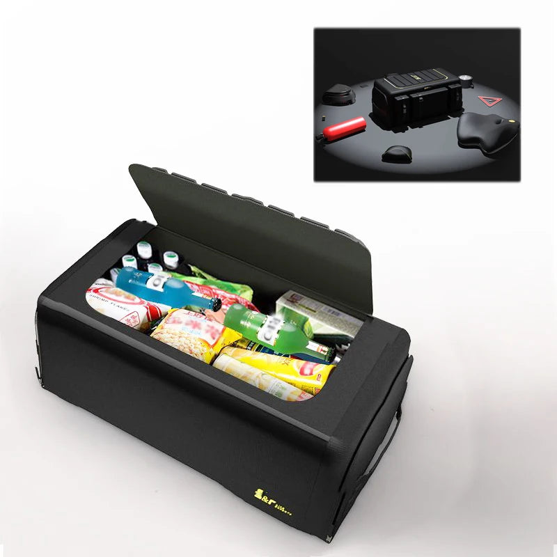 Brangdy Universal Car Trunk Storage Organizer with Lid - 70L Foldable Box