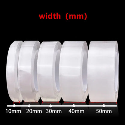 Nano Tape Double-Sided Adhesive - Traceless Waterproof Tape for Bathroom & Kitchen, 1/3/5m Rolls