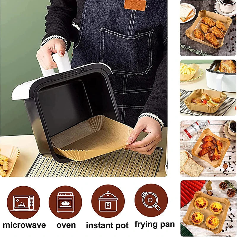 Large Air Fryer Disposable Paper Liner - Non-stick Parchment Baking Paper