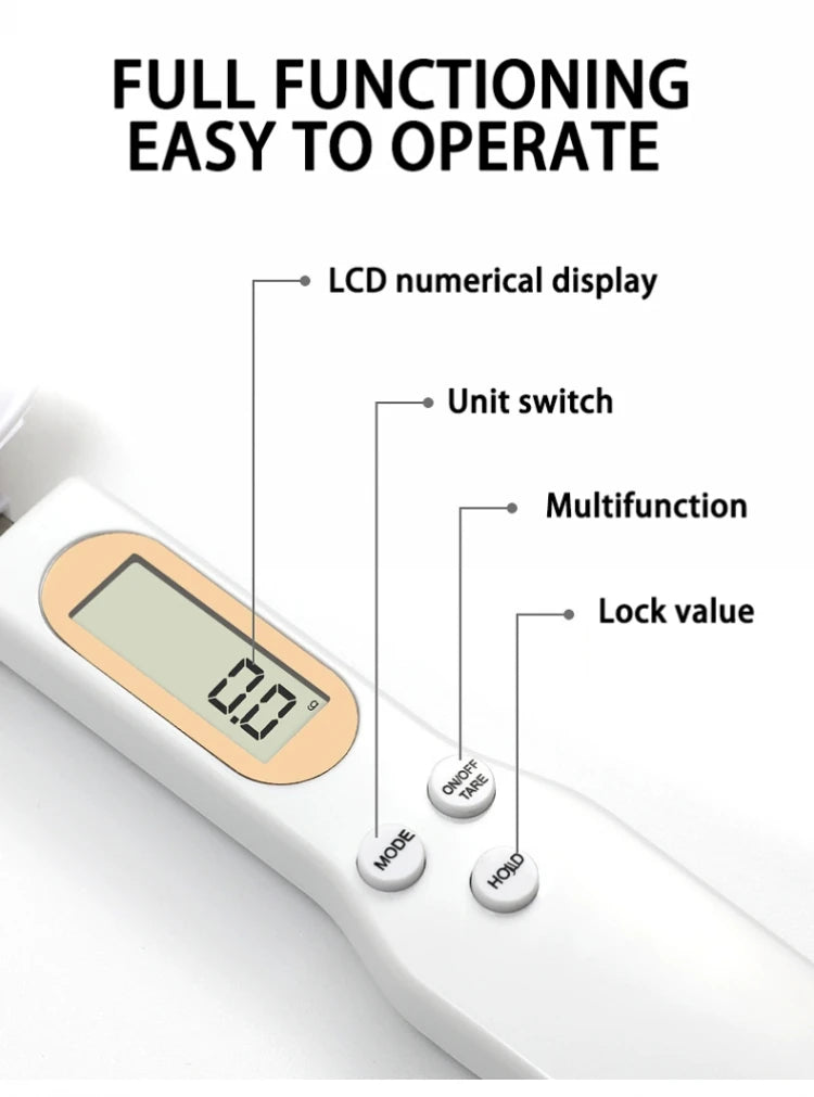 OIMG High-Precision Digital Weighing Spoon Scale, 0.1g-500g, LED Display