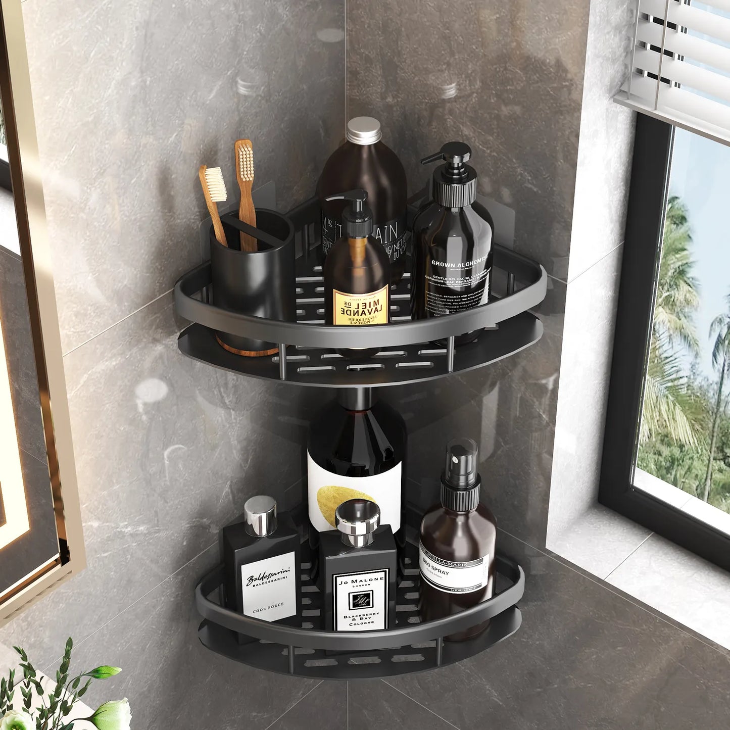 Aluminum Bathroom Shelf and Kitchen Organizer