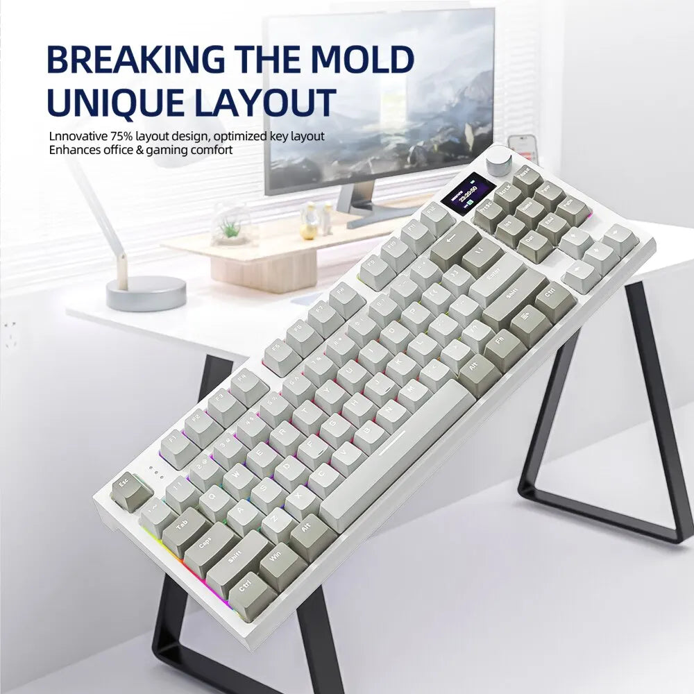 K86 Wireless Hot-Swappable Mechanical Keyboard with Display & Volume Knob