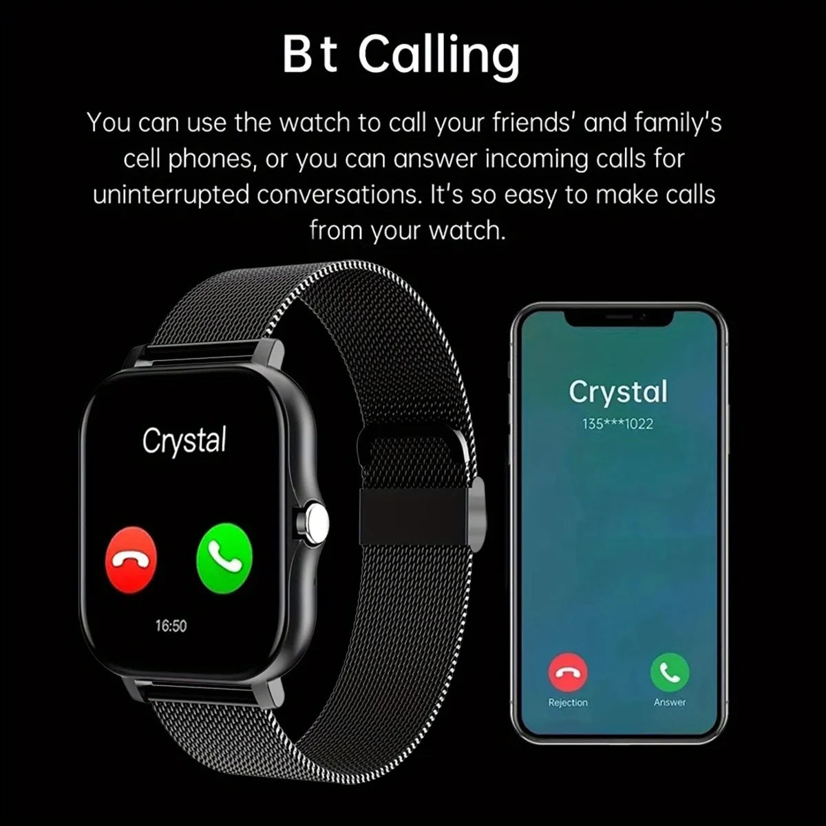 Color Screen Smartwatch with customizable dials, Bluetooth connectivity, and advanced tracking.