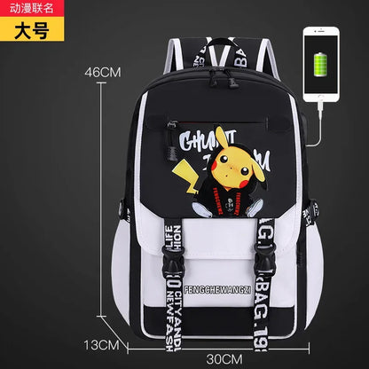 Pikachu PKQ lightweight school bag with anime design for kids, by MINISO.