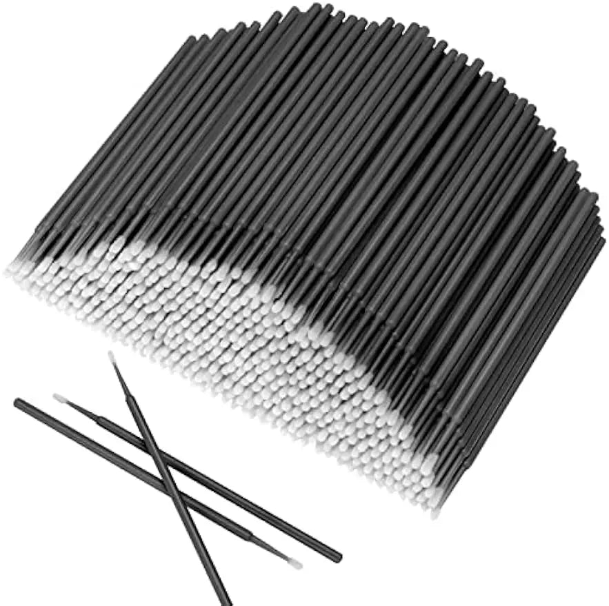 500 pcs disposable micro eyelash brush heads with adjustable plastic handles