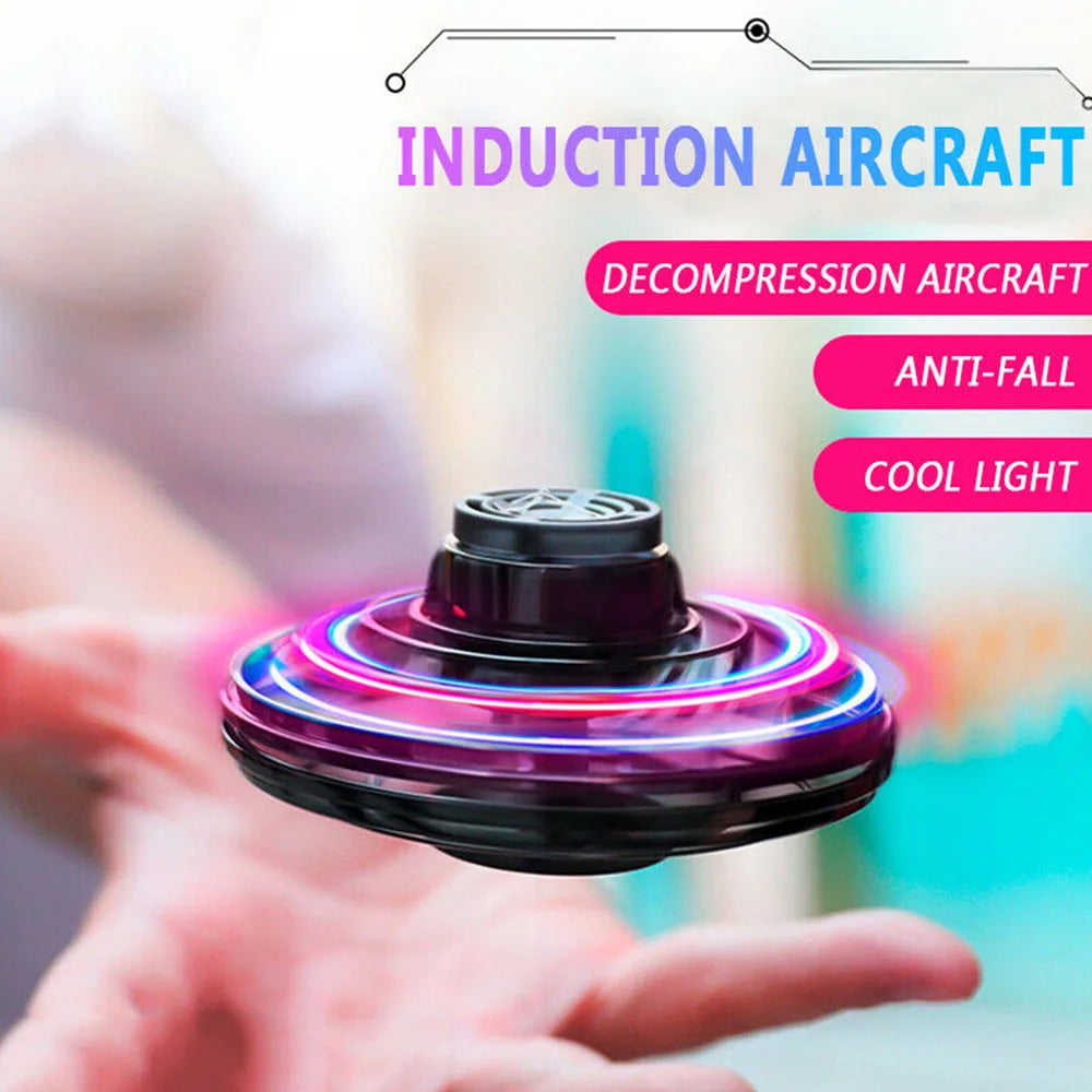 UFO Flying Spinner Decompression Toy | RGB Fingertip Gyro for Kids & Adults