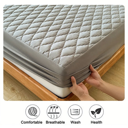 Waterproof Fitted Mattress Cover - Single/Double, Anti-Dust Mite Protector