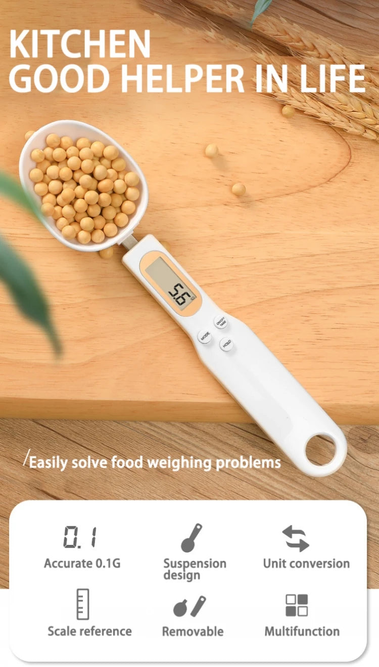 OIMG High-Precision Digital Weighing Spoon Scale, 0.1g-500g, LED Display