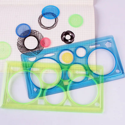 Kids Geometry Spirograph Drawing Stencils Set - Educational Art & Craft Toy