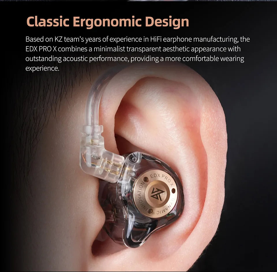 KZ EDX PRO X IEM Earphones with HiFi Audio, Deep Bass, and Noise Cancellation