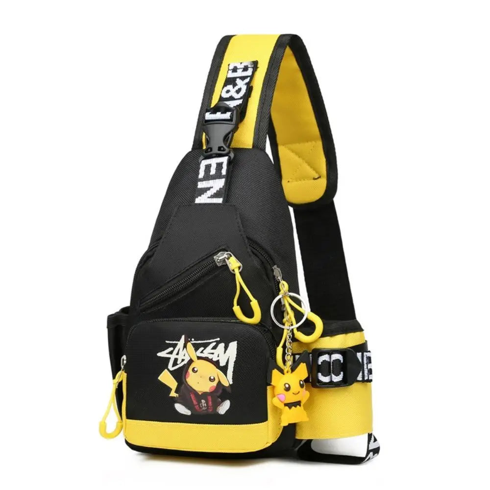 Pikachu One Shoulder Messenger Bag made from high-quality canvas, perfect for daily use.