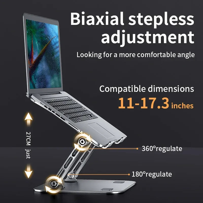 Adjustable Aluminum Laptop & Tablet Stand with Cooling Support for 11-17.5" Devices