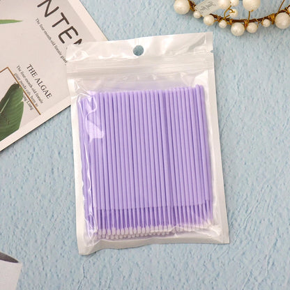 500 pcs disposable micro eyelash brush heads with adjustable plastic handles