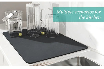 Large Absorbent Kitchen Mat | Quick Dry Dish Drying Pad