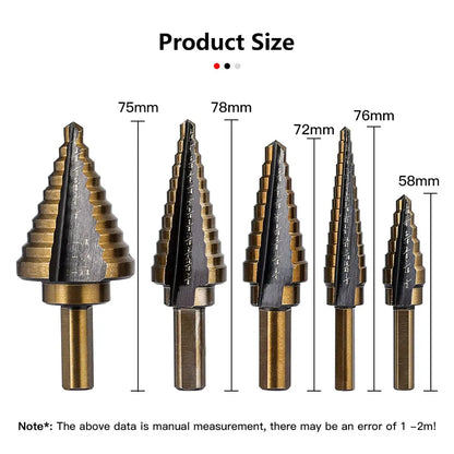 HSS 4241 Cobalt Step Drill Set - 50 Sizes in Aluminum Case for Metal & Wood