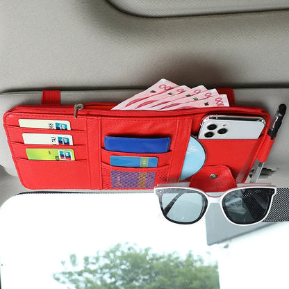 JLEC Leather Car Sun Visor Organizer for Sunglasses and Cards in Trucks