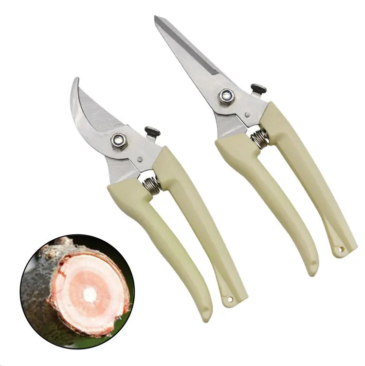 Stainless Steel Pruning Shears for Gardening - Bent Handle Bonsai Scissors