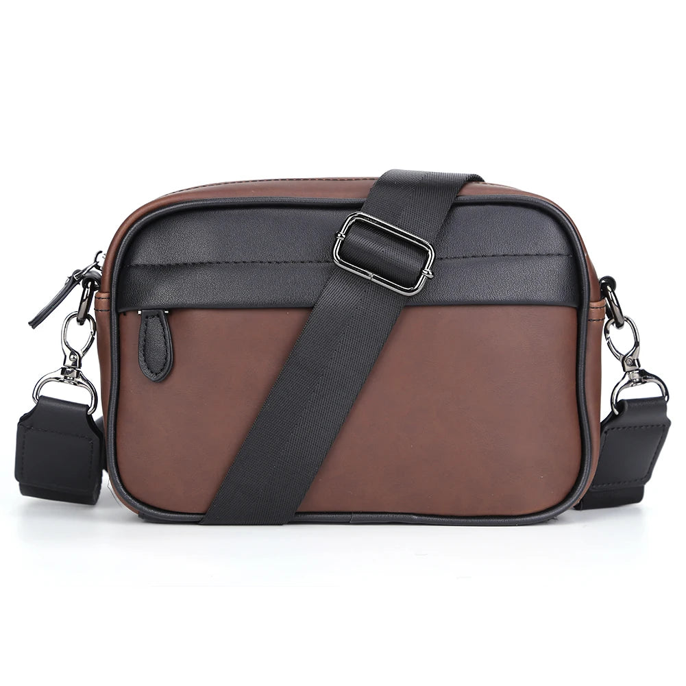 MOJOYCE Men’s Casual Business Shoulder Messenger Bag made from soft PU leather, perfect for daily use.