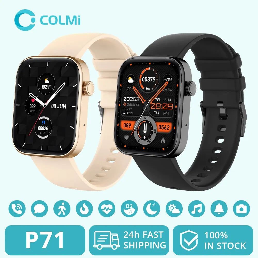 COLMI P71 Smartwatch with built-in voice calling and fitness tracking features