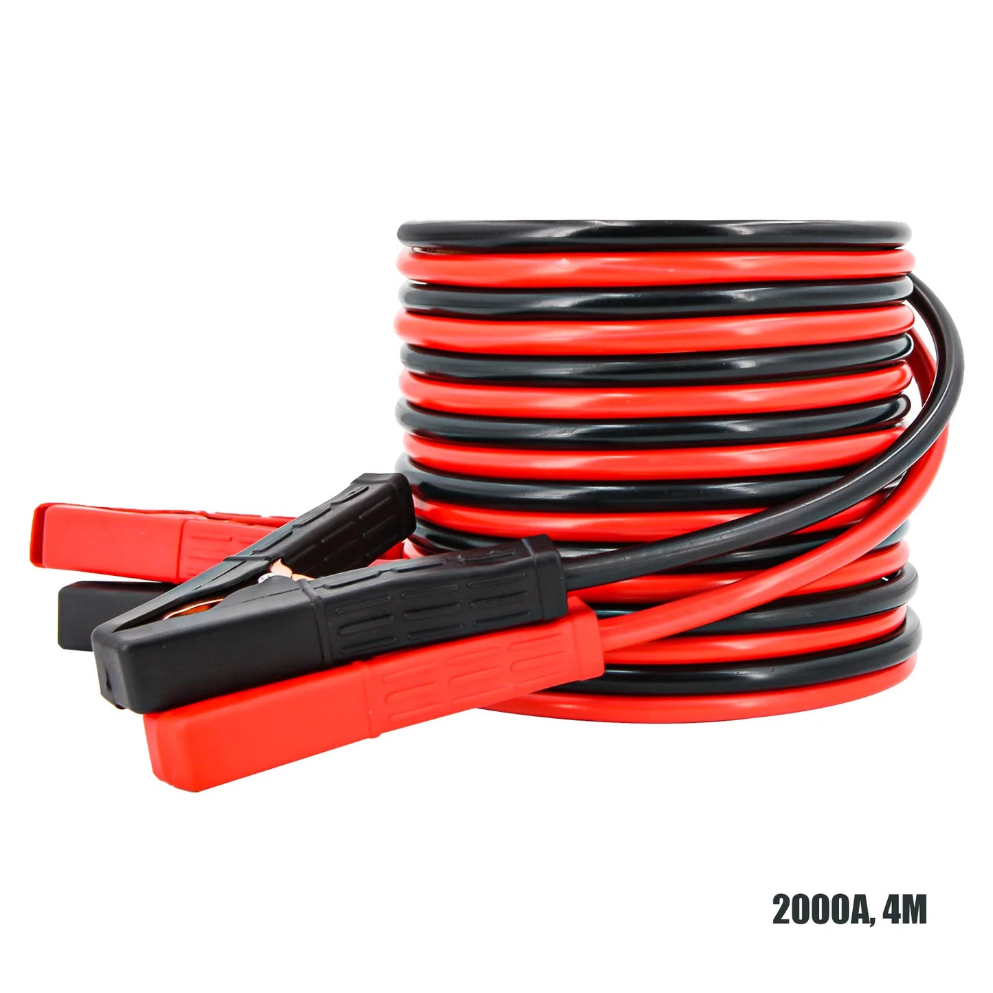 4M copper jumper cables for emergency power start, includes red and black leads.