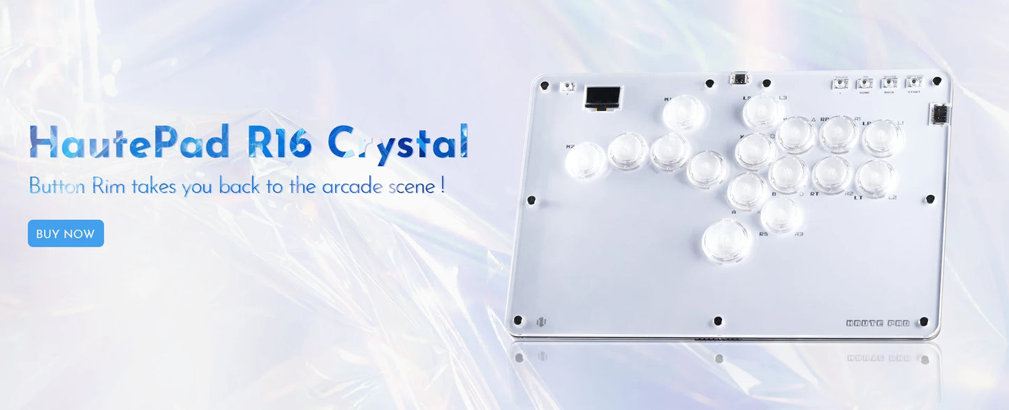 Haute42 S Series Arcade Hitbox Controller | 16-Button Fight Stick for PC/PS4/Switch