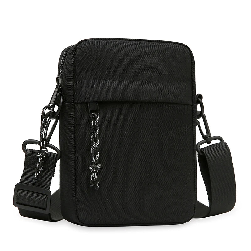 Men's mini crossbody bag made from durable nylon with an adjustable strap.