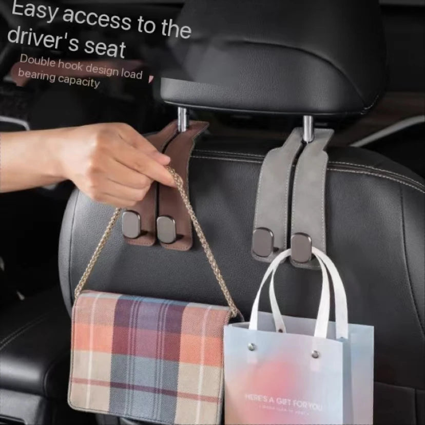 Double Hook Car Seat Holder for organizing bags and accessories in your car.