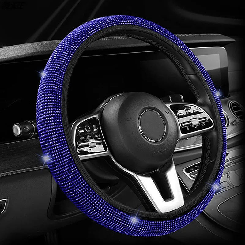 Bling rhinestones crystal steering wheel cover for 37-38cm wheels.