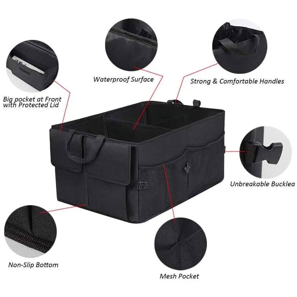 Universal Car Sundries Organizer - 52x38.5x26cm Foldable Storage Box