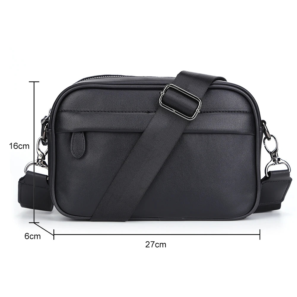 VKTECH Casual Business Shoulder Bag made from soft PU leather, perfect for daily use.