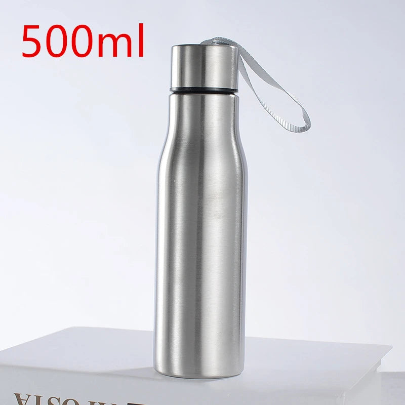 Durable stainless steel sport water bottle available in 500ml and 1000ml