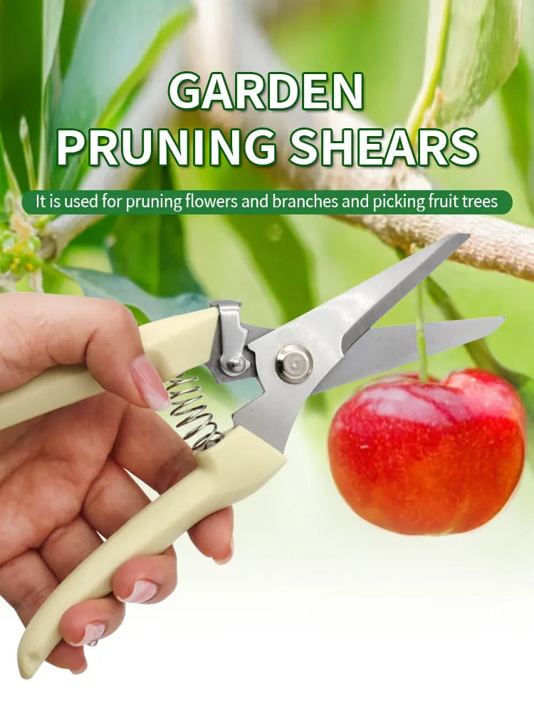 Stainless Steel Pruning Shears for Gardening - Bent Handle Bonsai Scissors