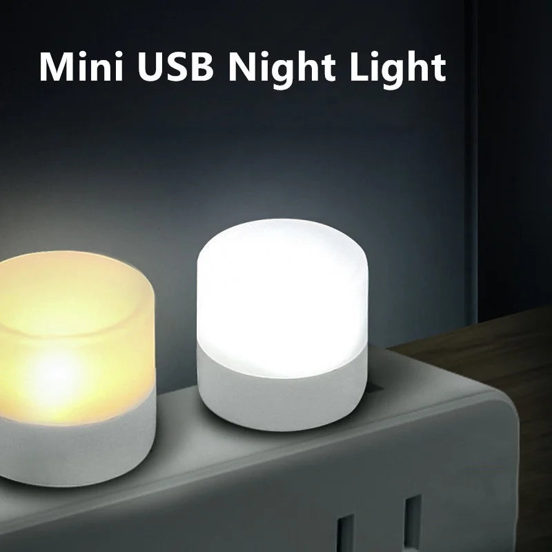 Mini USB Night Light in warm white LED, compact and energy-efficient. Ideal for reading and night lighting. Plugs into any USB port for instant illumination. Available individually or in packs of 50.