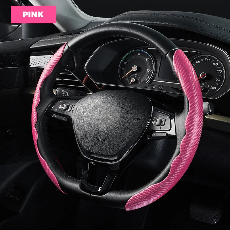 Universal Non-Slip Carbon Fiber Car Steering Cover