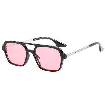 SHOPAHOLIC square sunglasses for women with UV400 mirror lenses and anti-reflective coating, featuring a durable plastic frame.