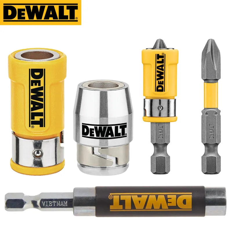 DEWALT Magnetic Drill Bit Sleeve & Screwdriver Bit Set for precision wood drilling.