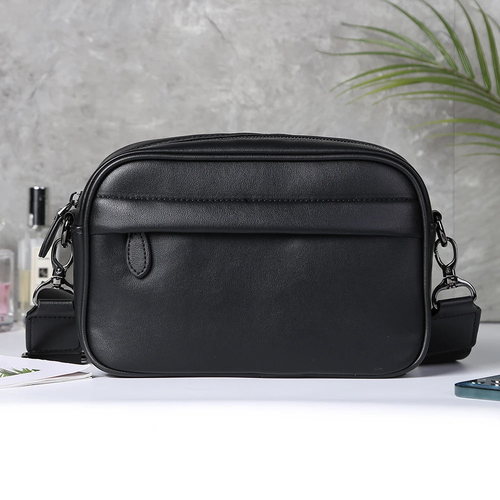 VKTECH Casual Business Shoulder Bag made from soft PU leather, perfect for daily use.