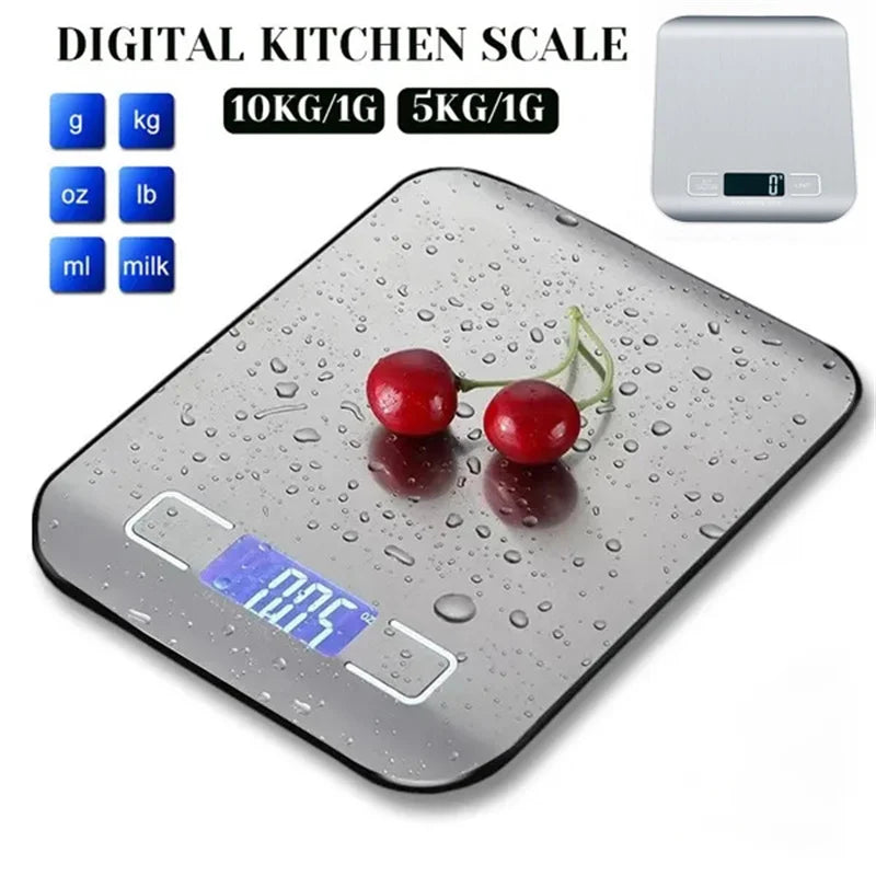 LETIITTGO digital kitchen scale with stainless steel panel and LCD display