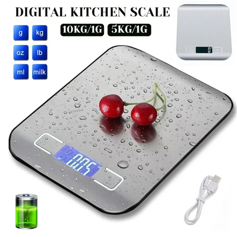 LETIITTGO digital kitchen scale with stainless steel panel and LCD display