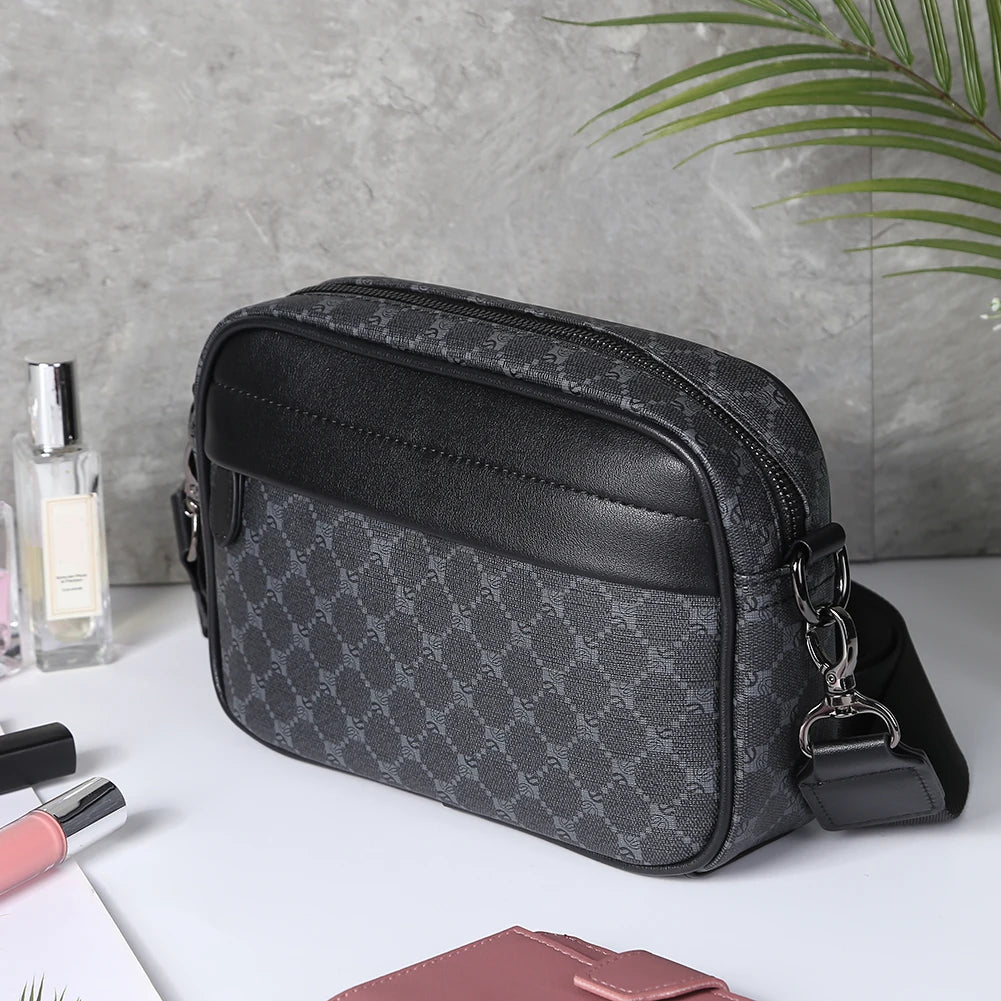 VKTECH Casual Business Shoulder Bag made from soft PU leather, perfect for daily use.